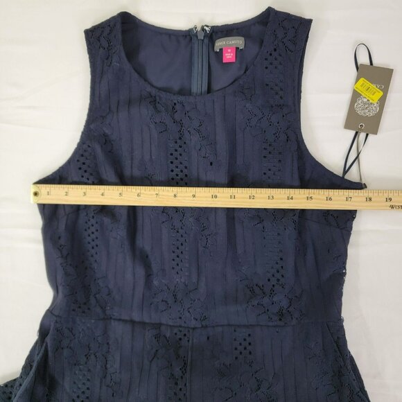 VINCE CAMUTO navy blue jumpsuit pantsuit sleeveless outfit NEW Womens Size 10 - Picture 6 of 12